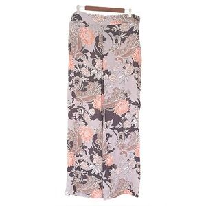 Nine West Floral Wide Leg Pants - Black and Pink